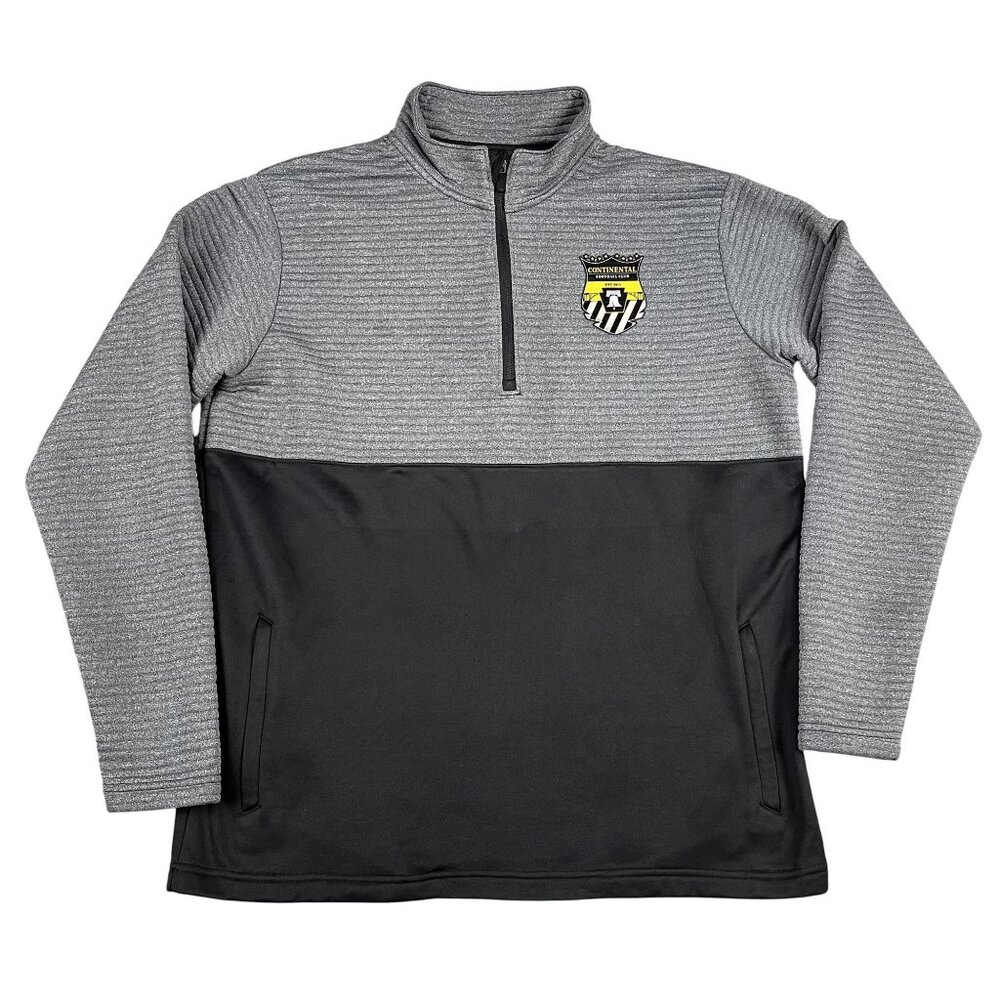 Continental Football Club Pullover Mens‎ Large Soccer Gray 1/4 Zip Top Holloway